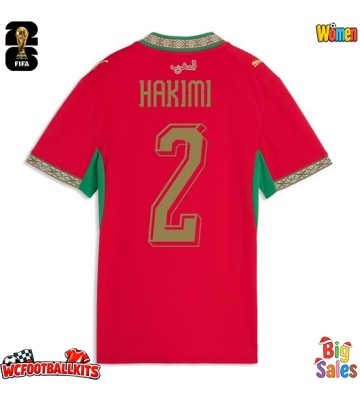 Morocco Achraf Hakimi #2 Replica Home Stadium Shirt for Women World Cup 2026 Short Sleeve